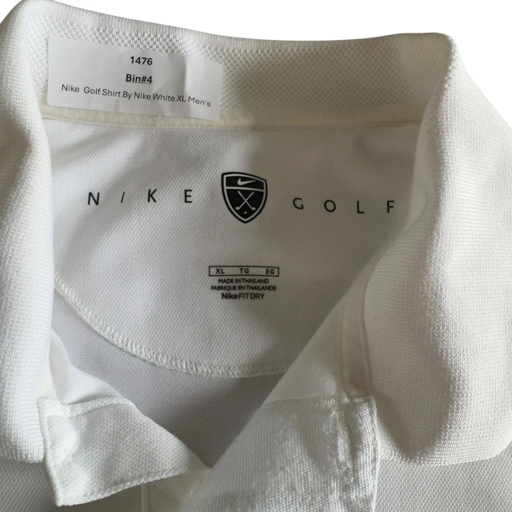 Nike Golf Polo Shirt Mens XL White Excellent Nike Fit Dry Short Sleeve Logo